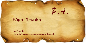 Pápa Aranka névjegykártya