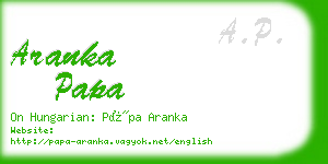 aranka papa business card